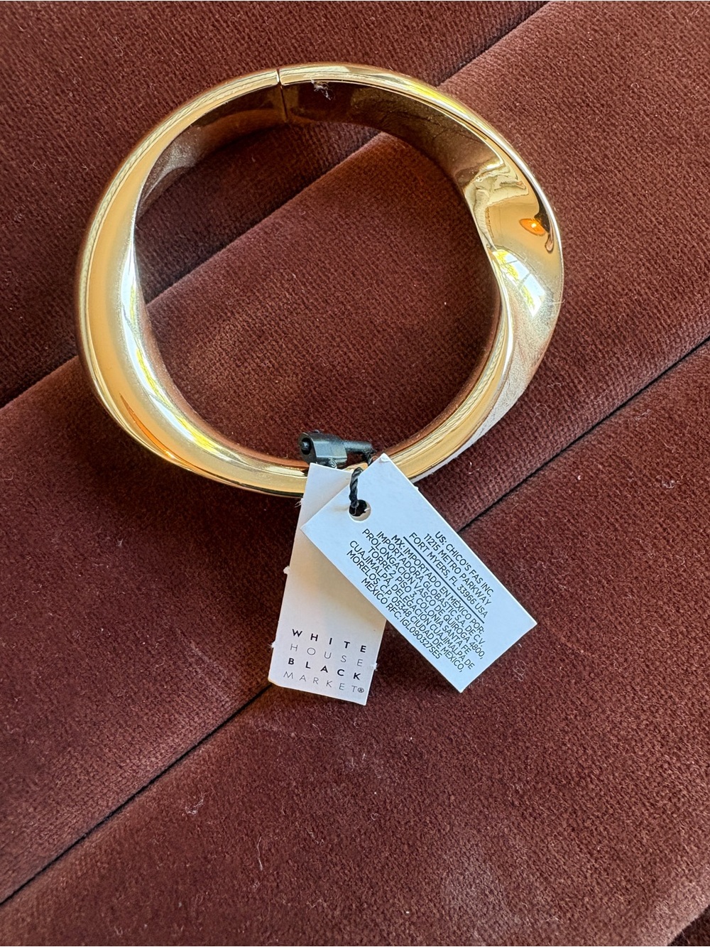 NWT White House Black Market Gold Bangle Bracelet